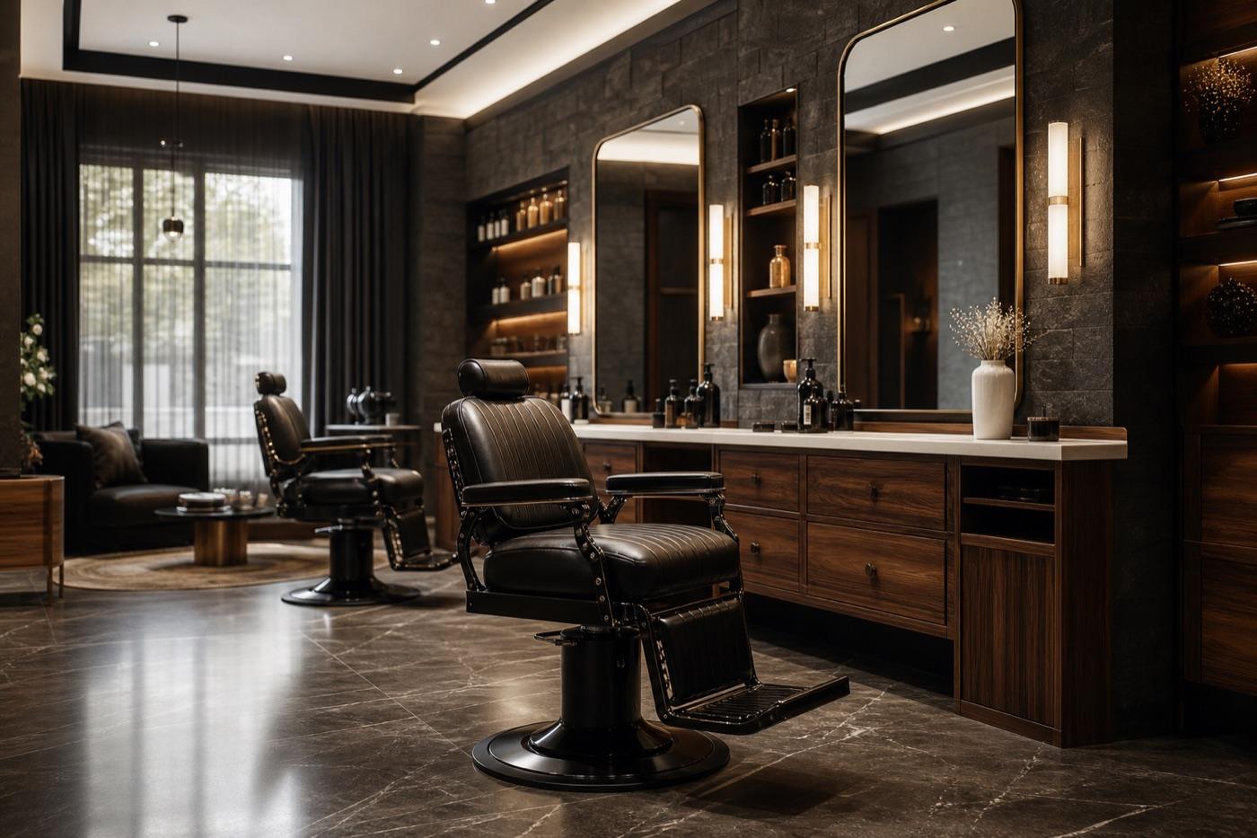 A welcoming barbershop ready for its next clients